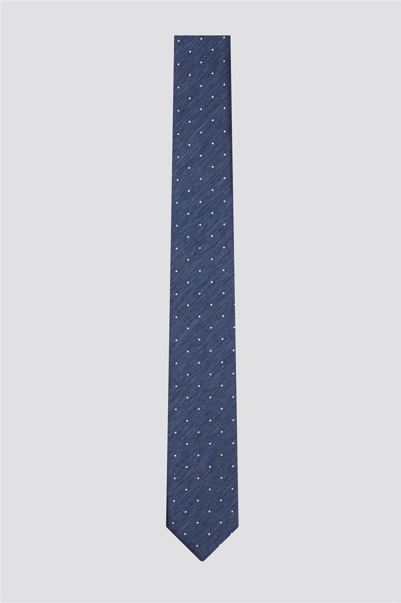 Limehaus Blue Spotted Slim Tie | Suit Direct