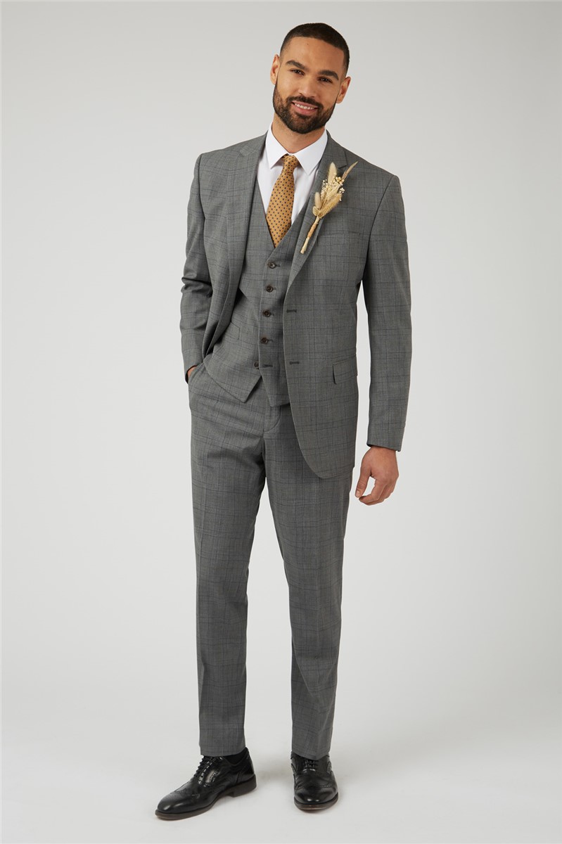  Grey With Tan Overcheck Suit