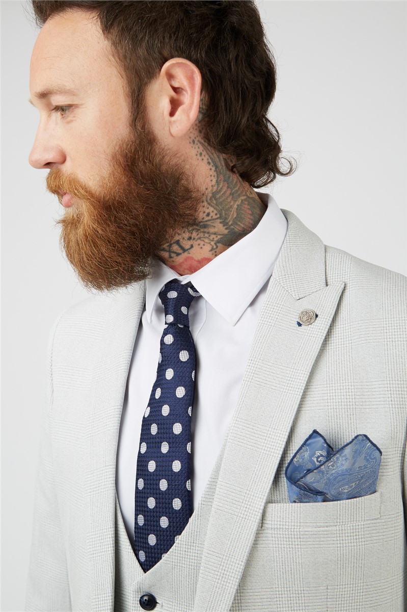  Slim Fit Bromley Grey Check Three Piece Suit