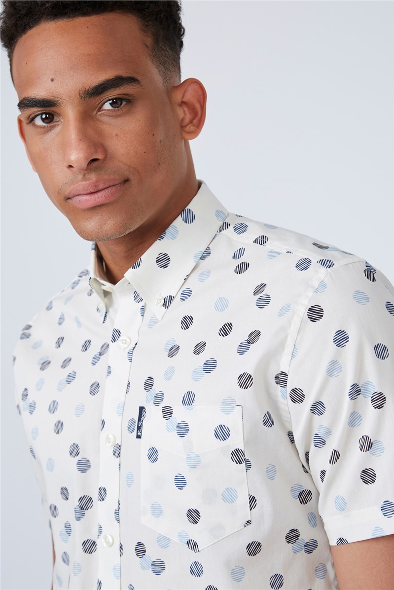 Ben Sherman Short Sleeve Scattered Geo Print Shirt