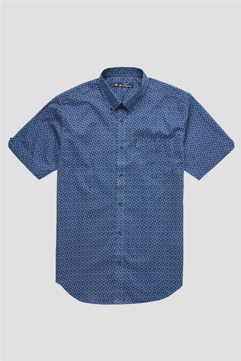  Short Sleeve Stipple Print Shirt