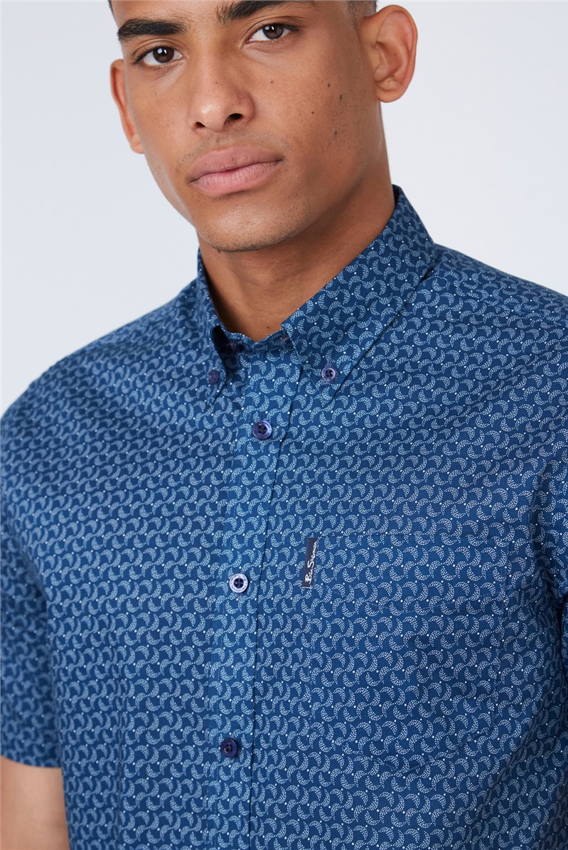  Short Sleeve Stipple Print Shirt