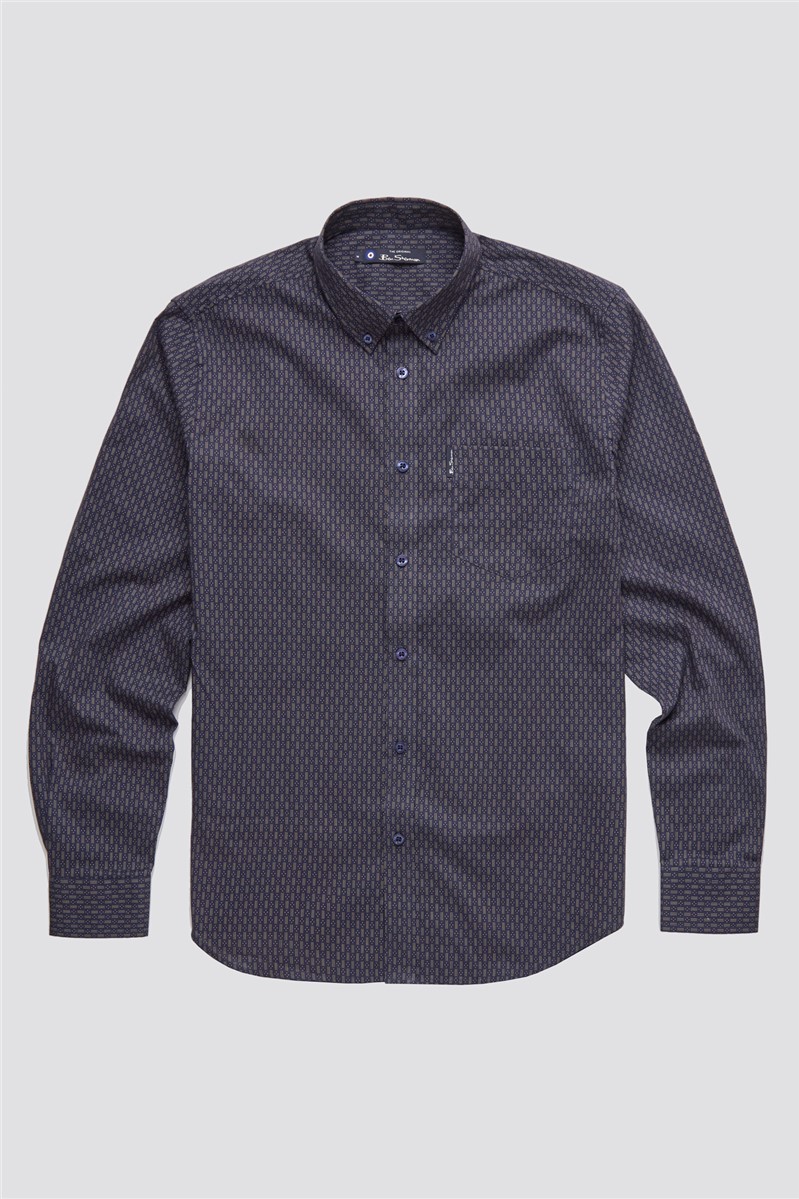 Ben Sherman Long Sleeve Spot Dash Print