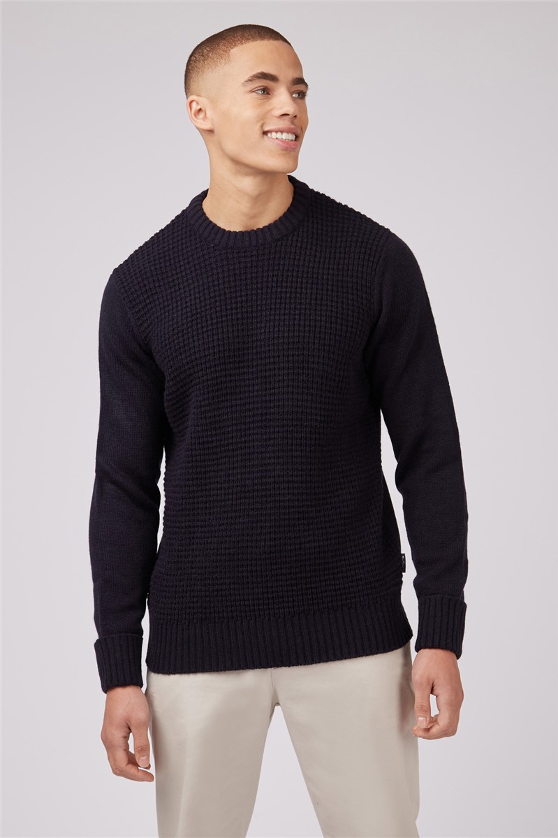 Ben Sherman Fishermans Rib Texture Knit Jumper