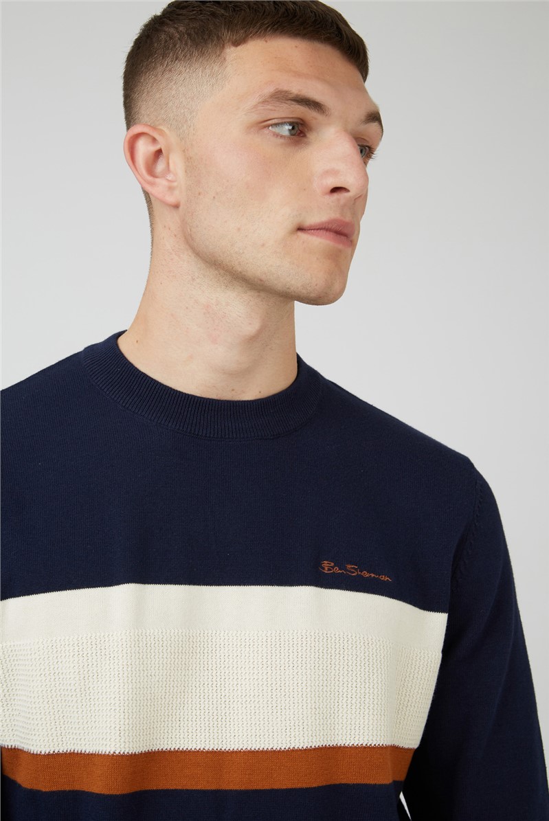  Chest Stripe Crew Neck Jumper