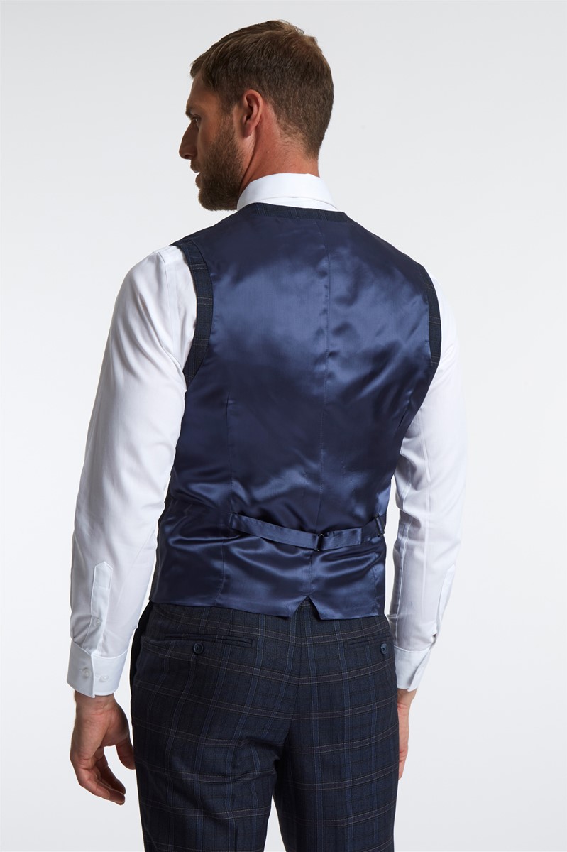  Blue Check Ivy League Vest