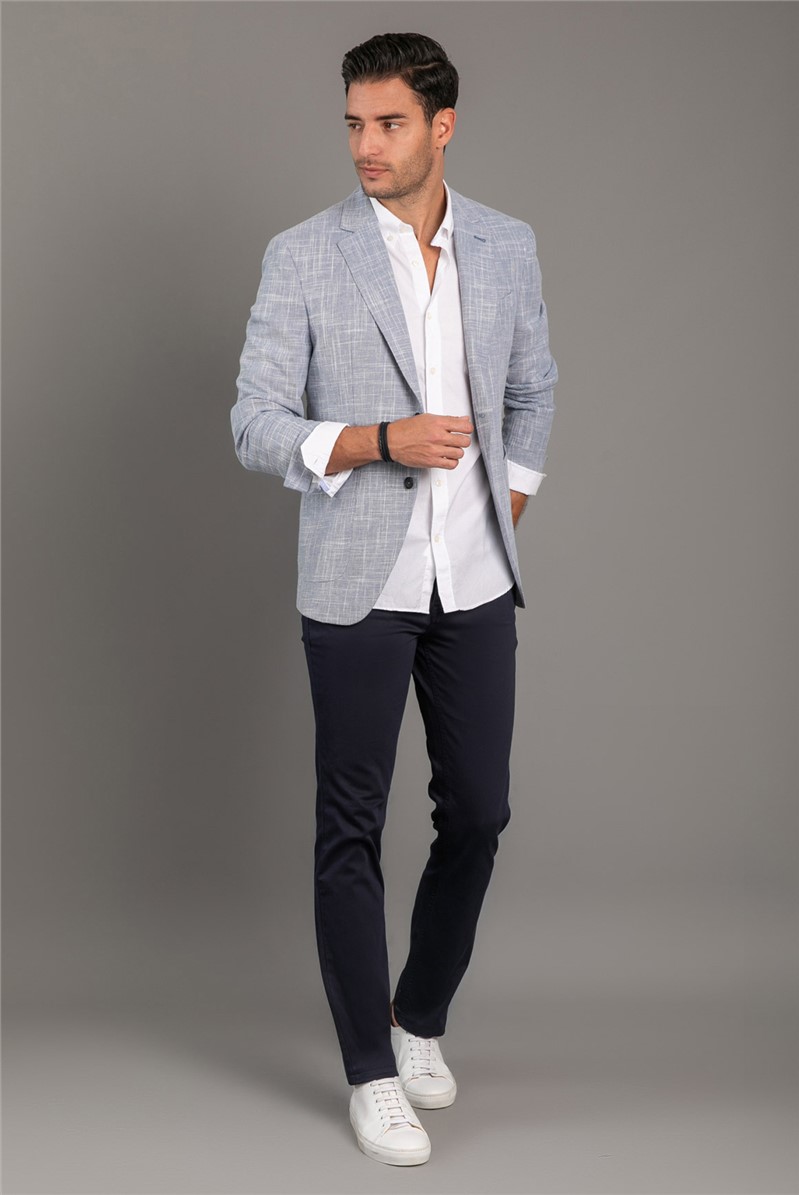 Concrete Slim Fit Blue Blazer