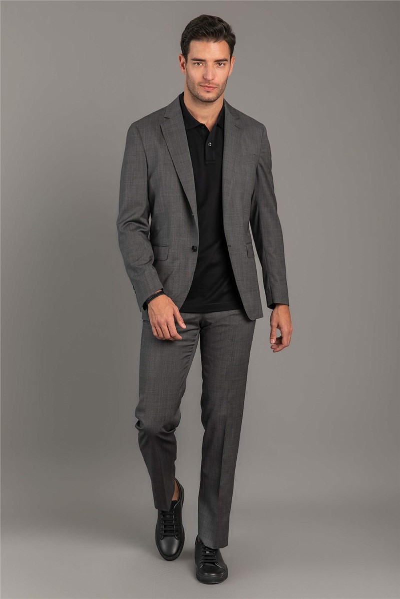  Slim Fit Charcoal Check Blazer