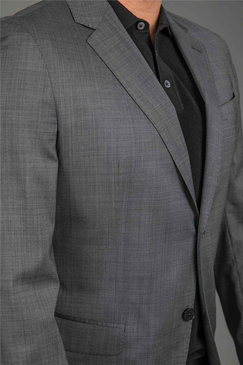  Slim Fit Charcoal Check Blazer