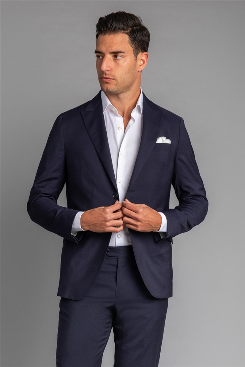 Concrete Navy Slim Fit Suit Jacket