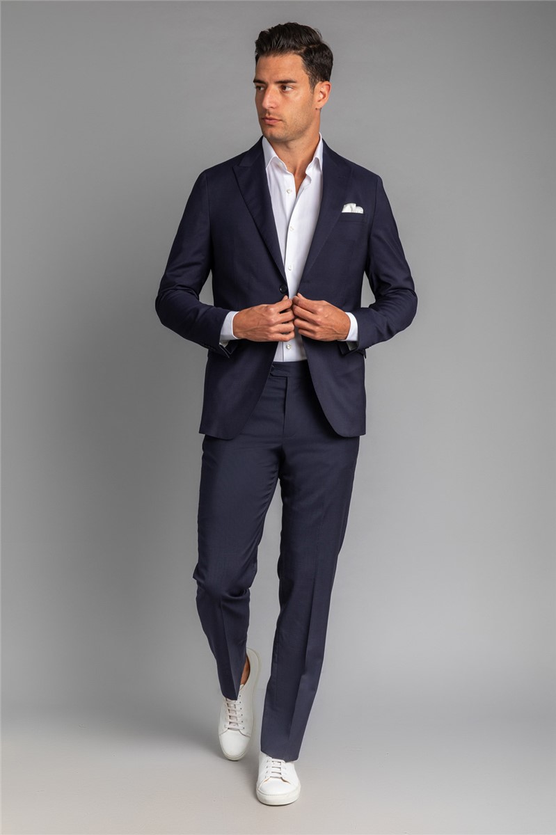 Concrete Navy Slim Fit Suit Jacket