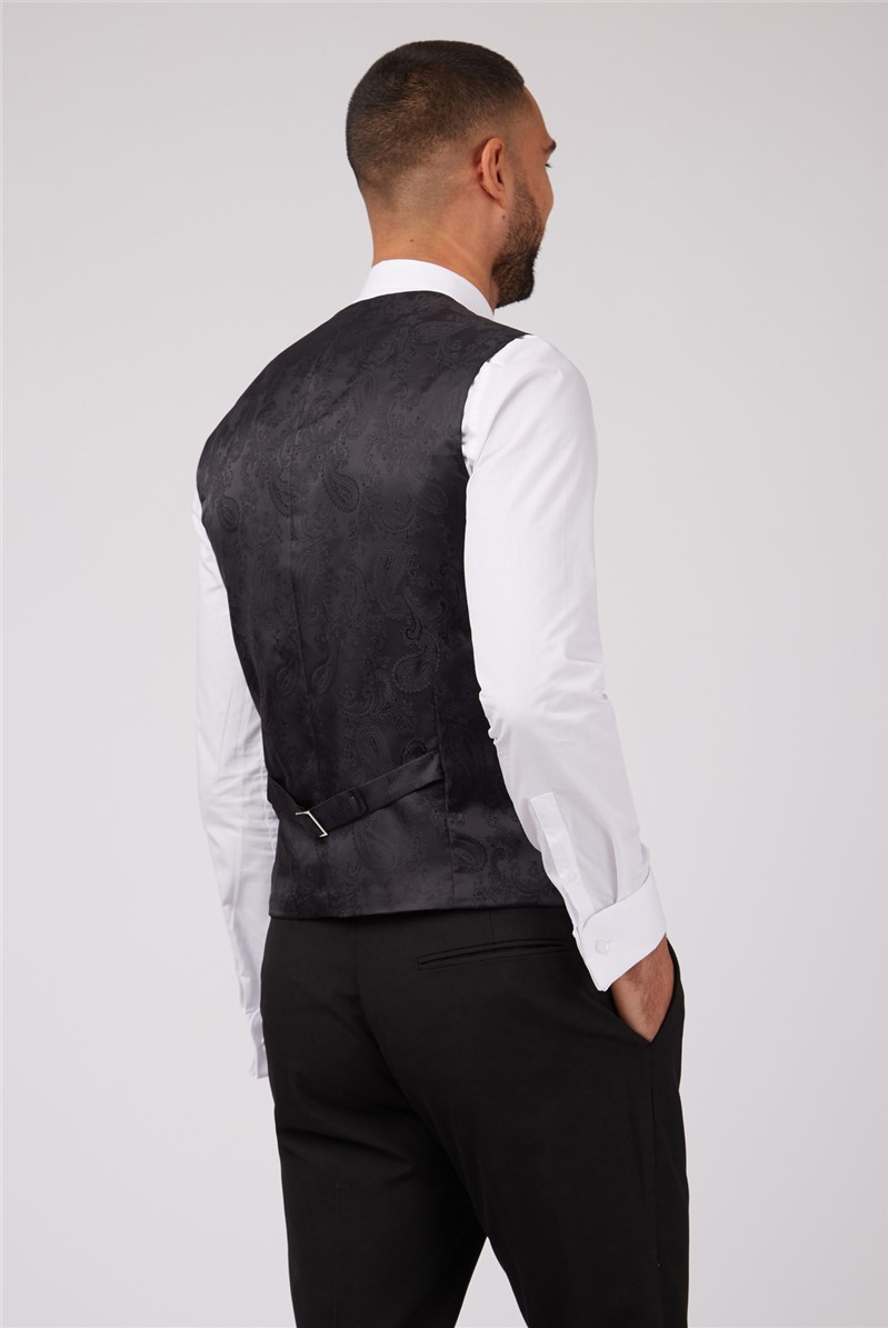  Slim Fit Black Waistcoat