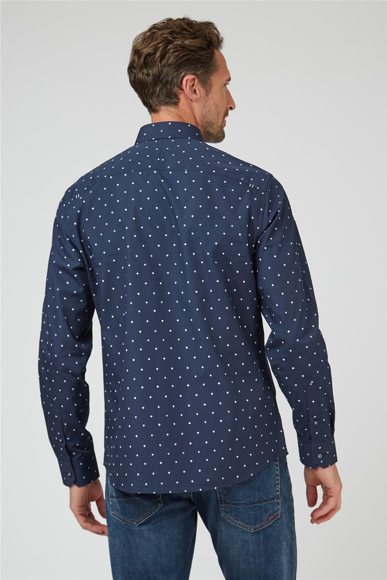  Long Sleeve Navy Diamond Shirt