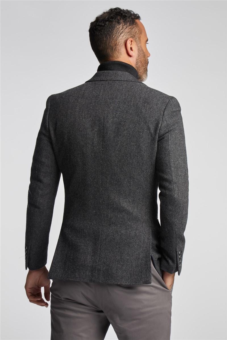 Charcoal wool hot sale blazer mens