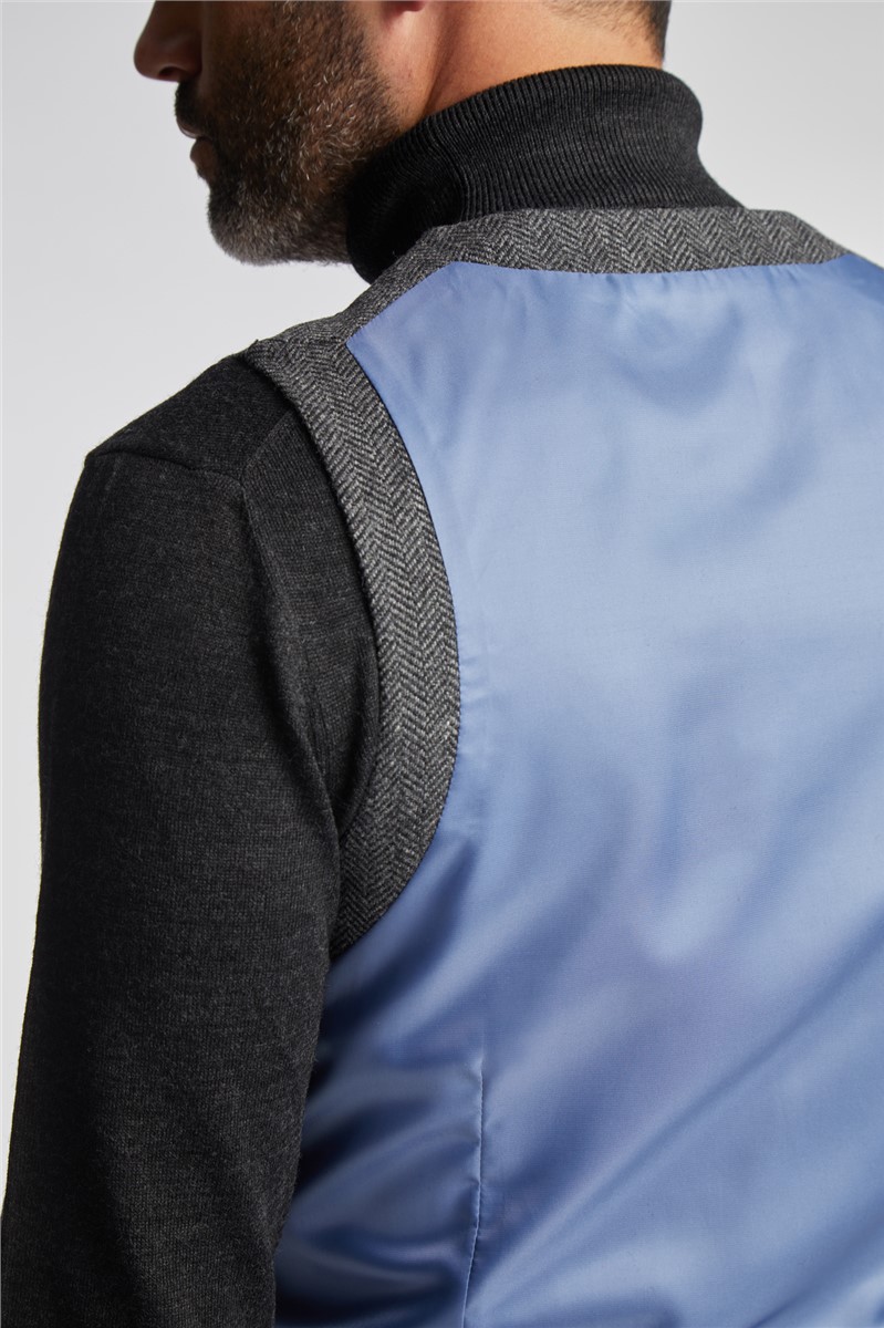  Charcoal Herringbone Waistcoat