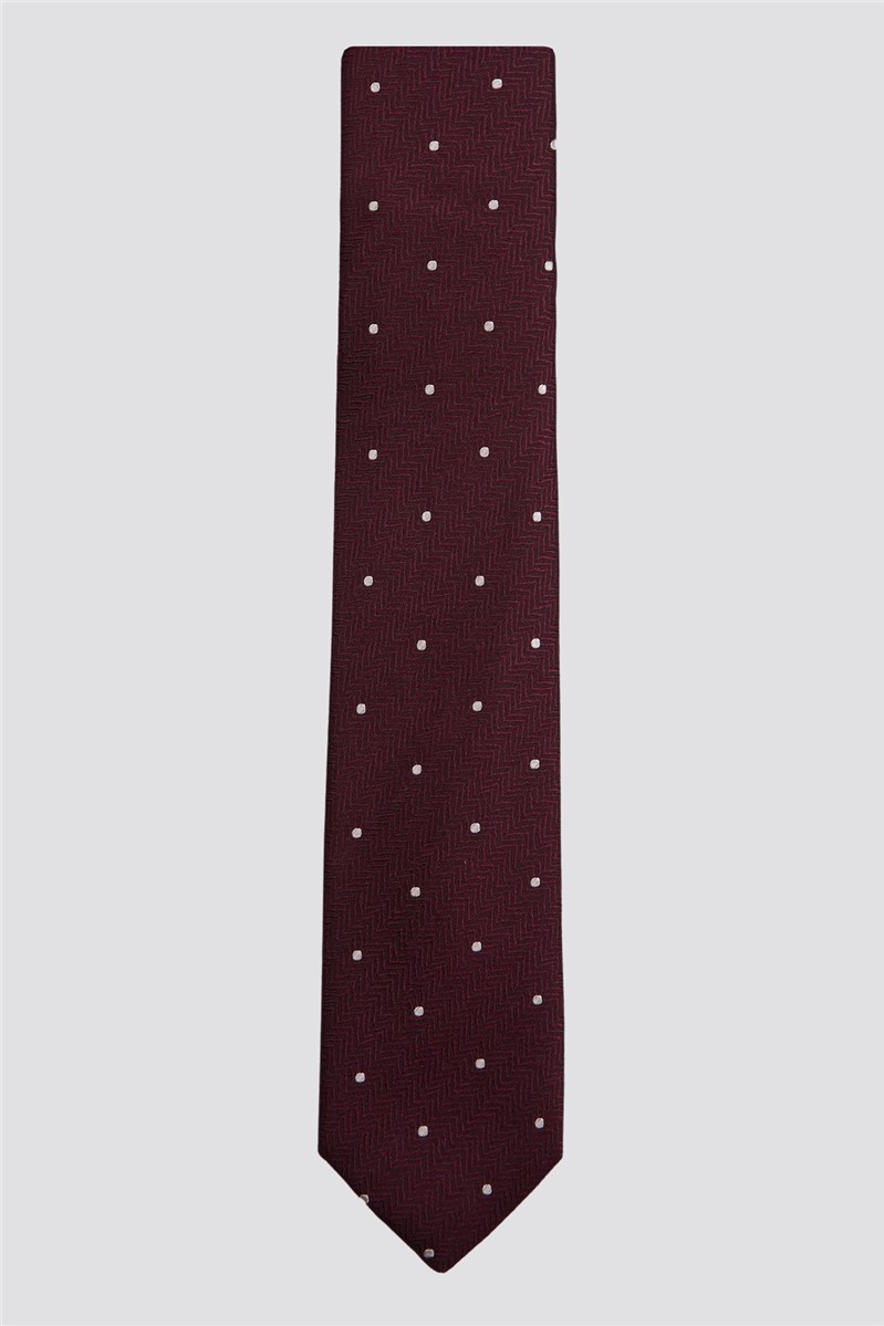 Racing Green Burgundy Spot Silk Tie