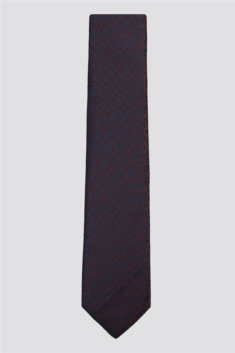 Racing Green Burgundy Geometric Tie