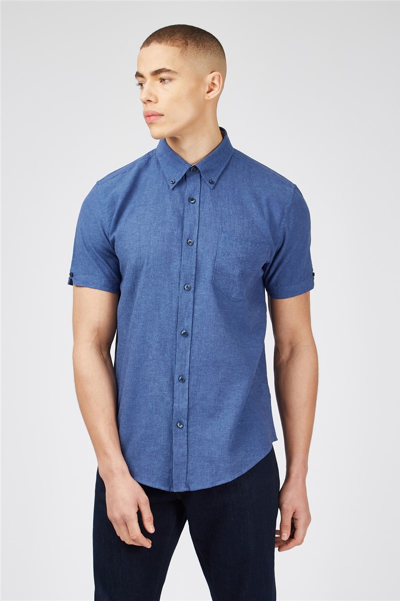 SMU Ben Sherman Casual Short Sleeve Linen Shirt