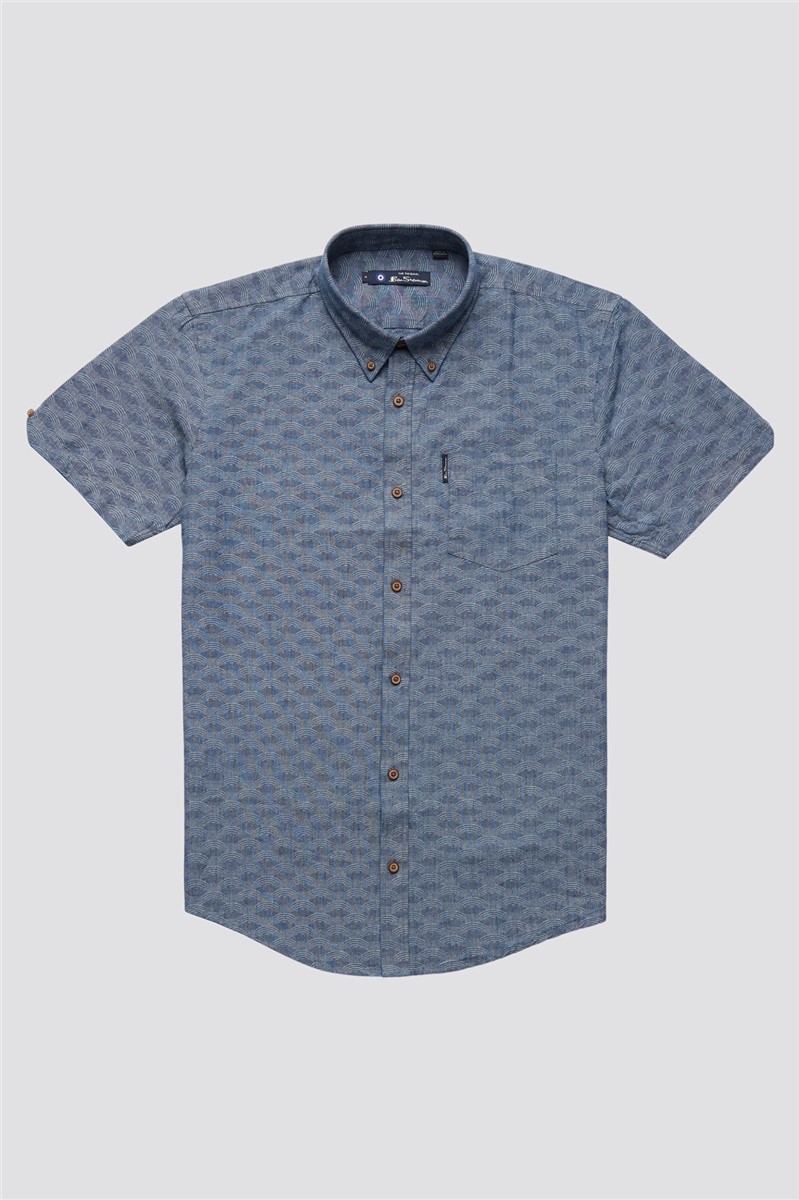  Textured Wave Print Shirt