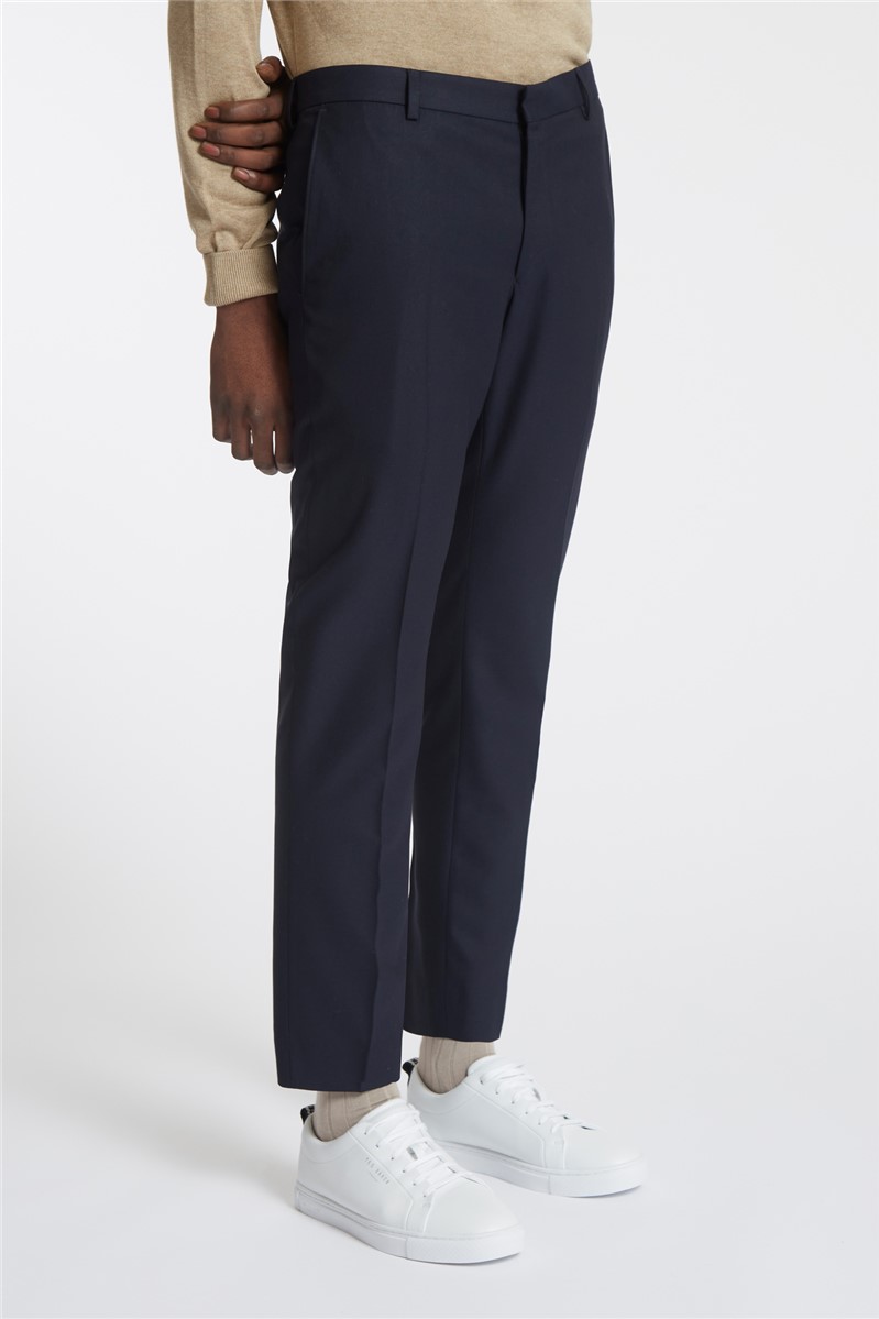 Farah Navy Twill Stretch Trousers