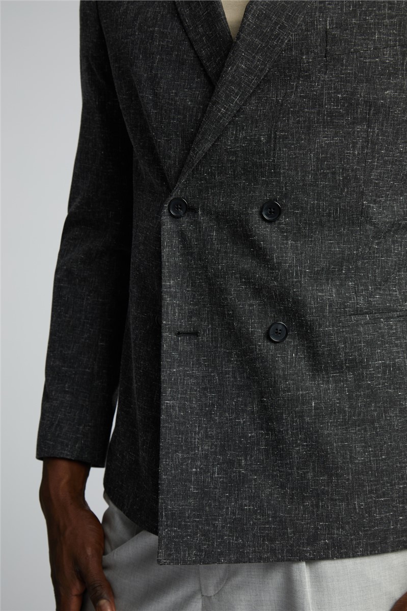  Charcoal Peak Double Breasted Blazer