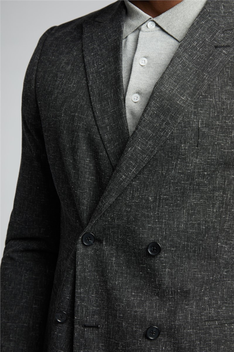  Charcoal Peak Double Breasted Blazer