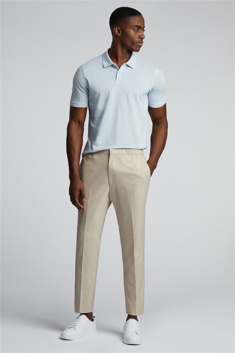 Limehaus Ice Blue Pique Organic Cotton Polo Shirt | Suit Direct