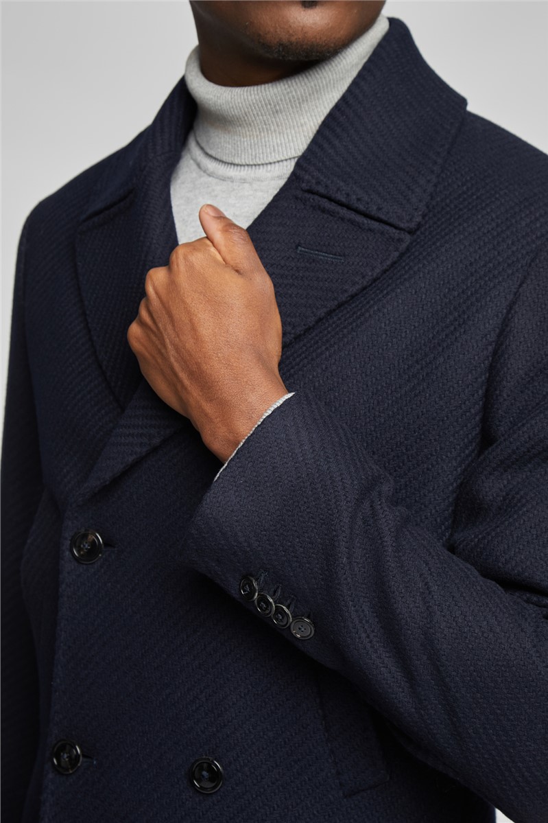 Limehaus Deep Navy Double Breasted Coat