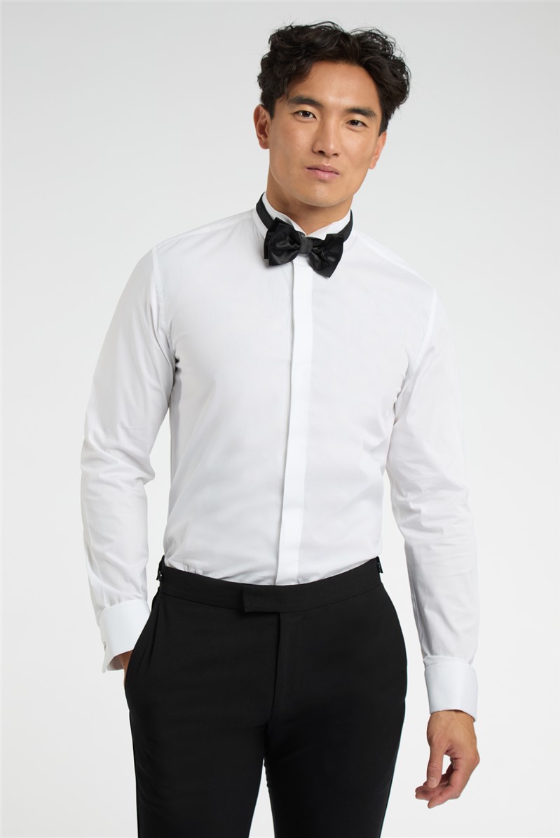  Slim Double Cuff Wing Collar Dress Shirt