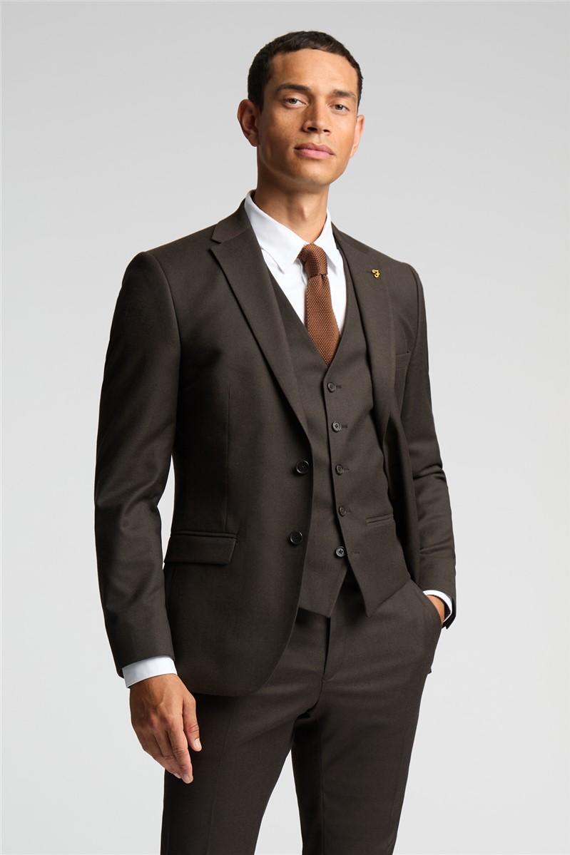  Slim Fit Austin Chocolate Flannel Suit Trousers