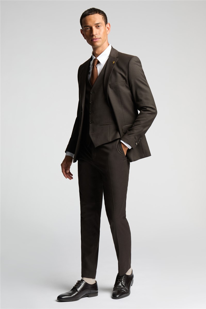  Slim Fit Austin Chocolate Flannel Suit Trousers