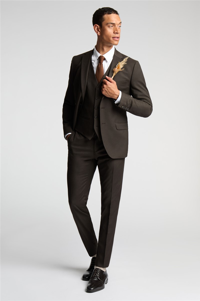  Slim Fit Austin Chocolate Flannel Suit Trousers