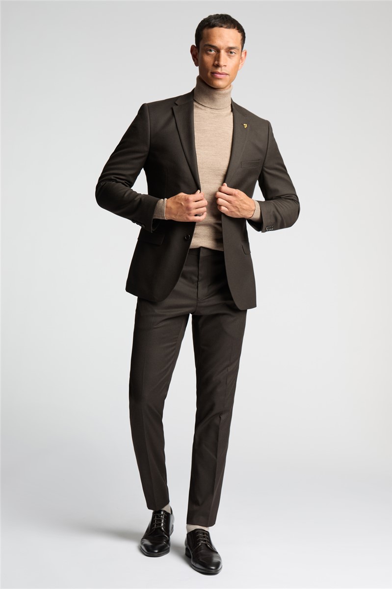  Slim Fit Austin Chocolate Flannel Suit