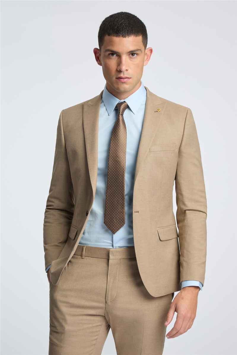  Slim Fit Austin Camel Flannel Suit Trousers