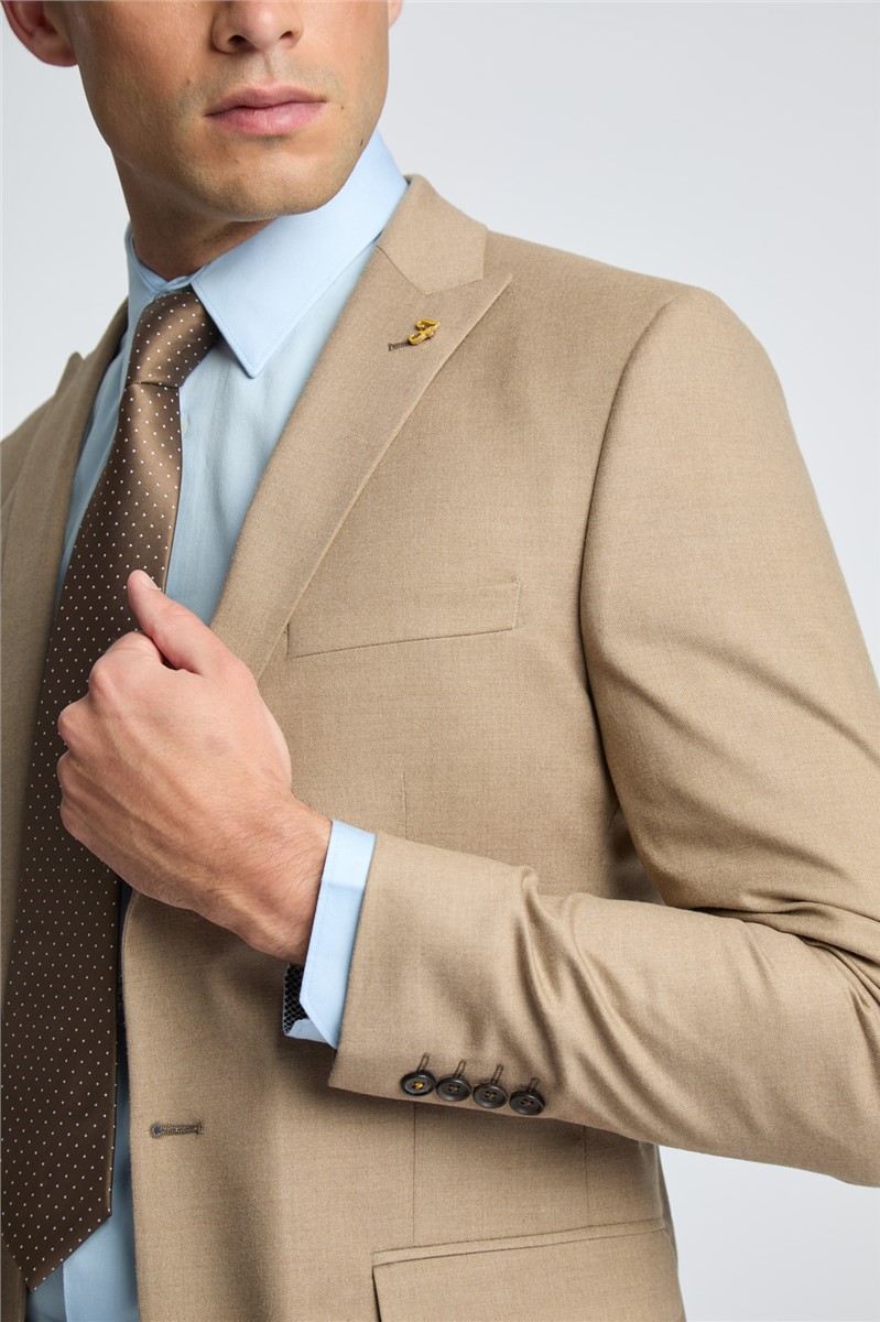  Slim Fit Austin Camel Flannel Suit