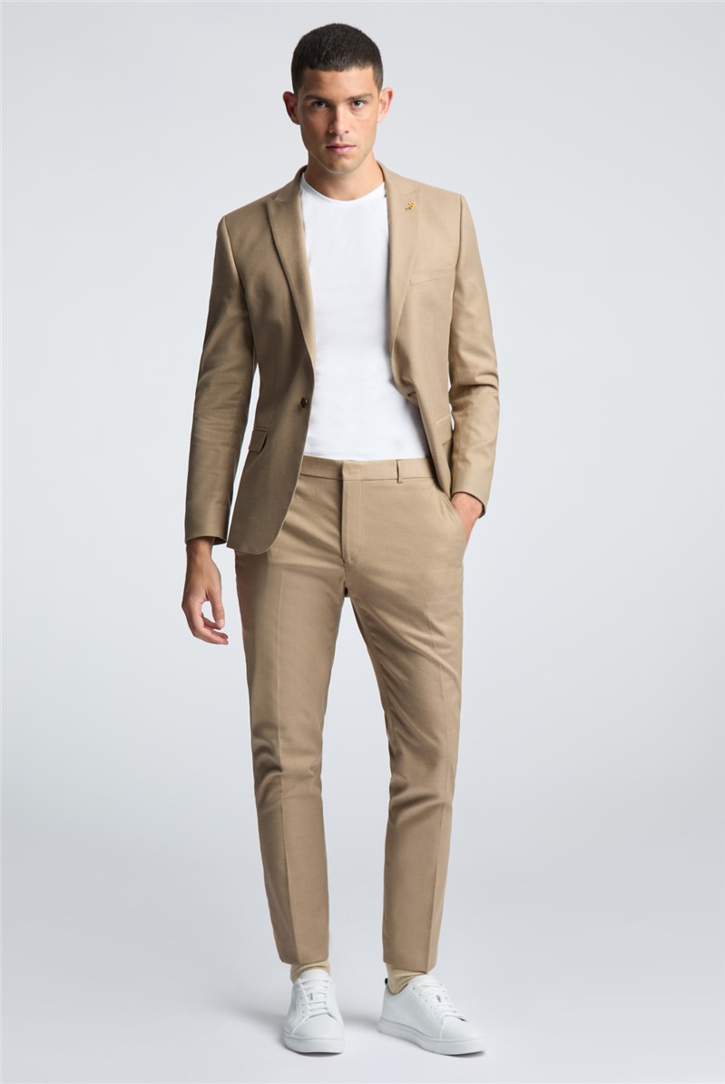  Slim Fit Austin Camel Flannel Suit