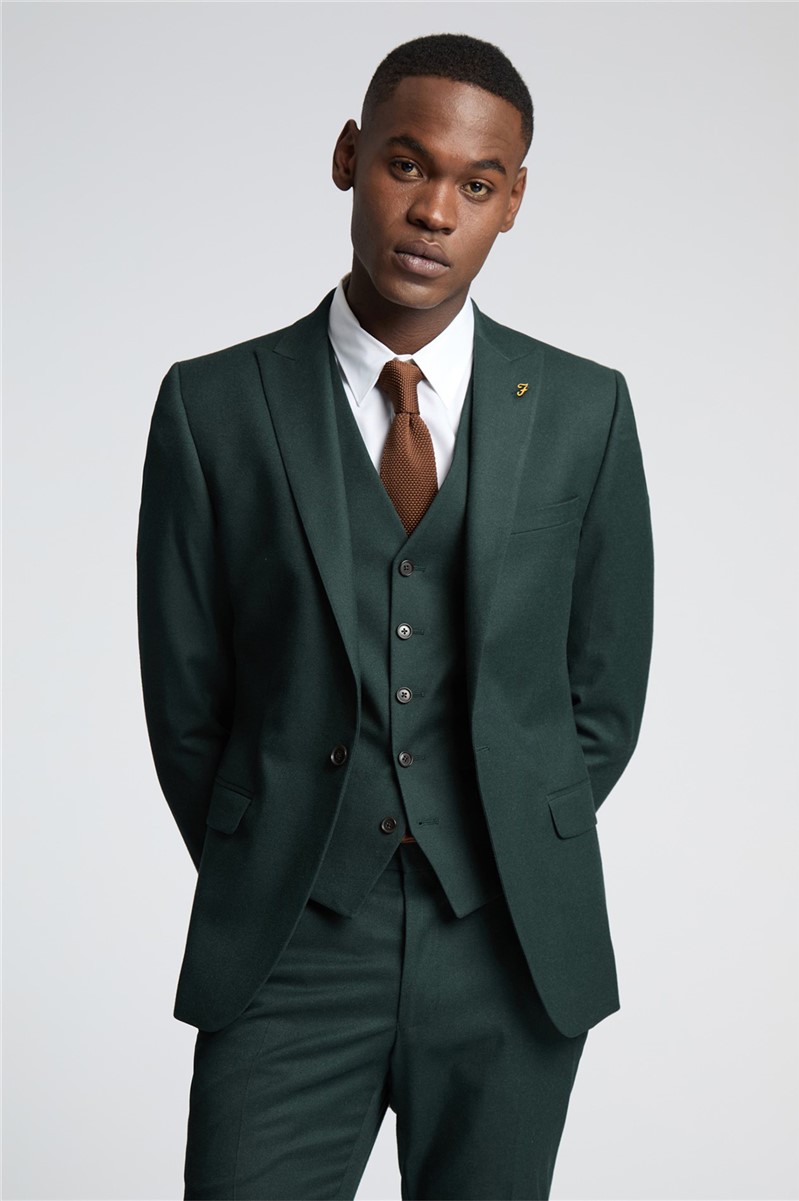  Slim Fit Austin Green Flannel Suit