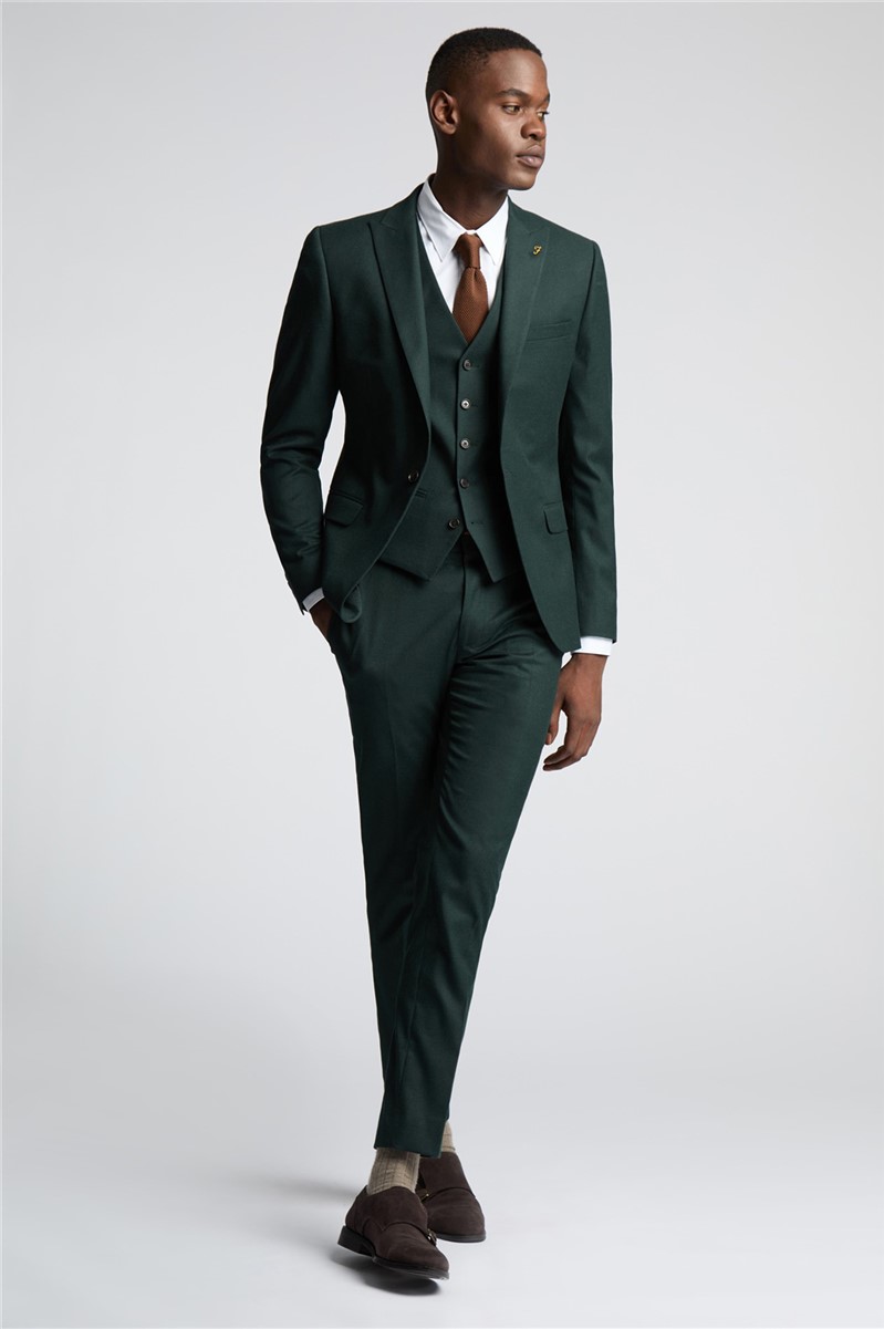  Slim Fit Austin Green Flannel Suit Trousers