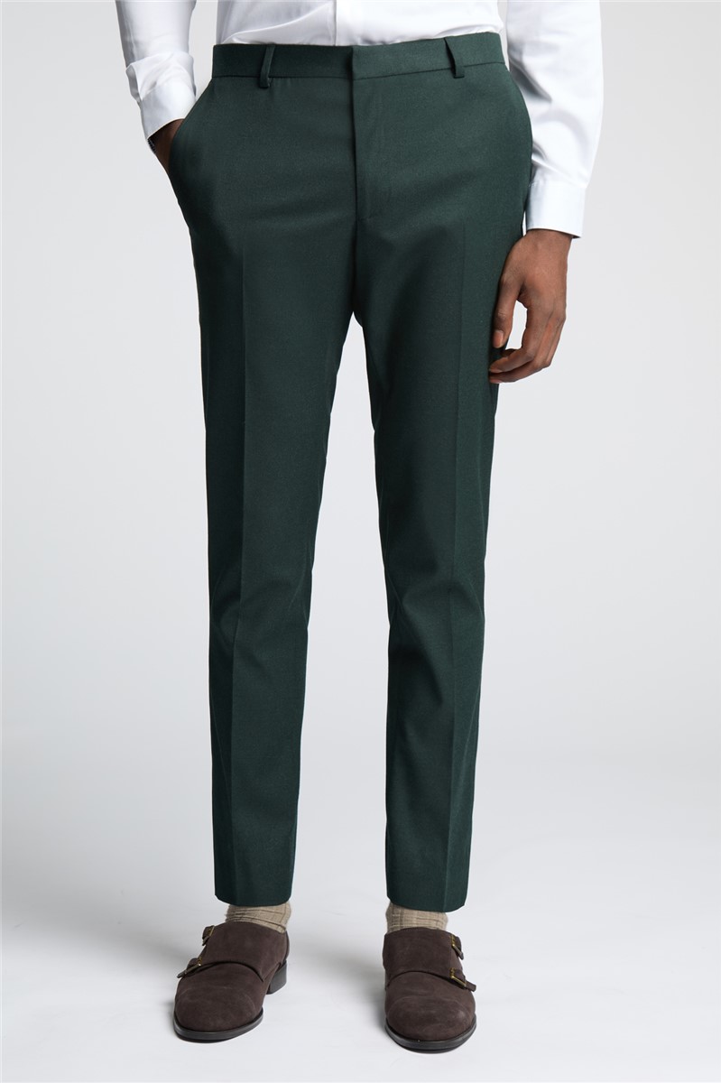  Slim Fit Austin Green Flannel Suit Trousers