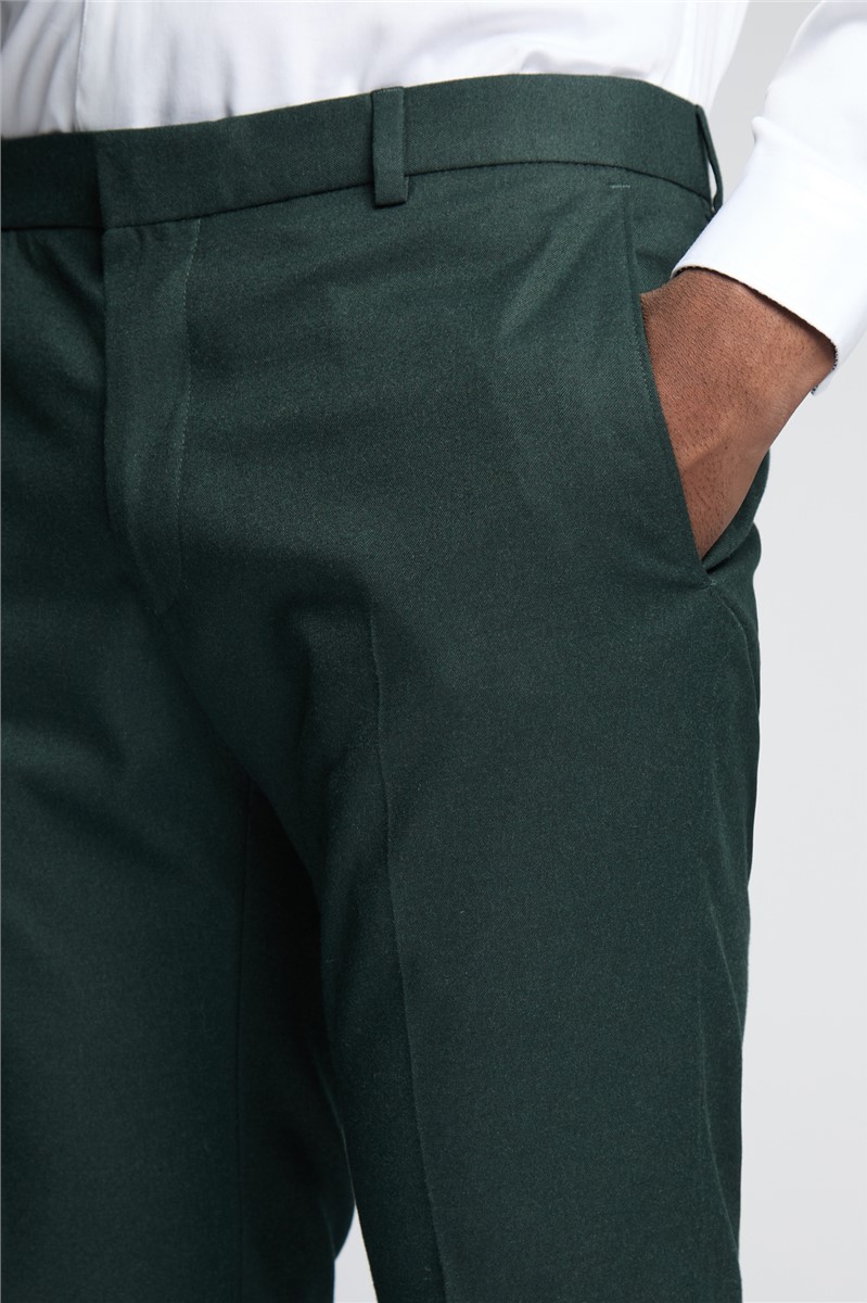  Slim Fit Austin Green Flannel Suit Trousers