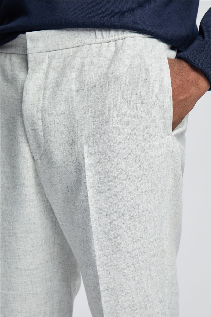  Slim Fit Cool Grey Flannel Trousers