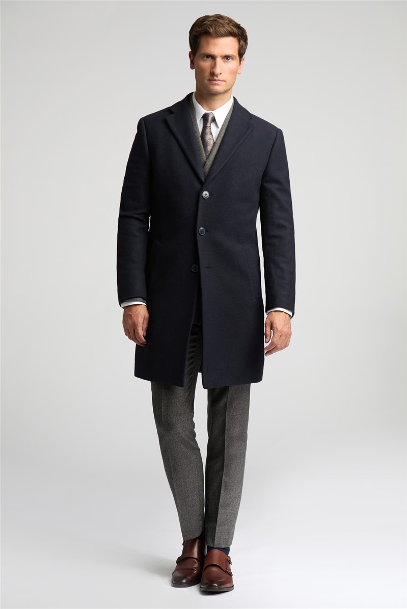  Cashmere Blend Navy Overcoat