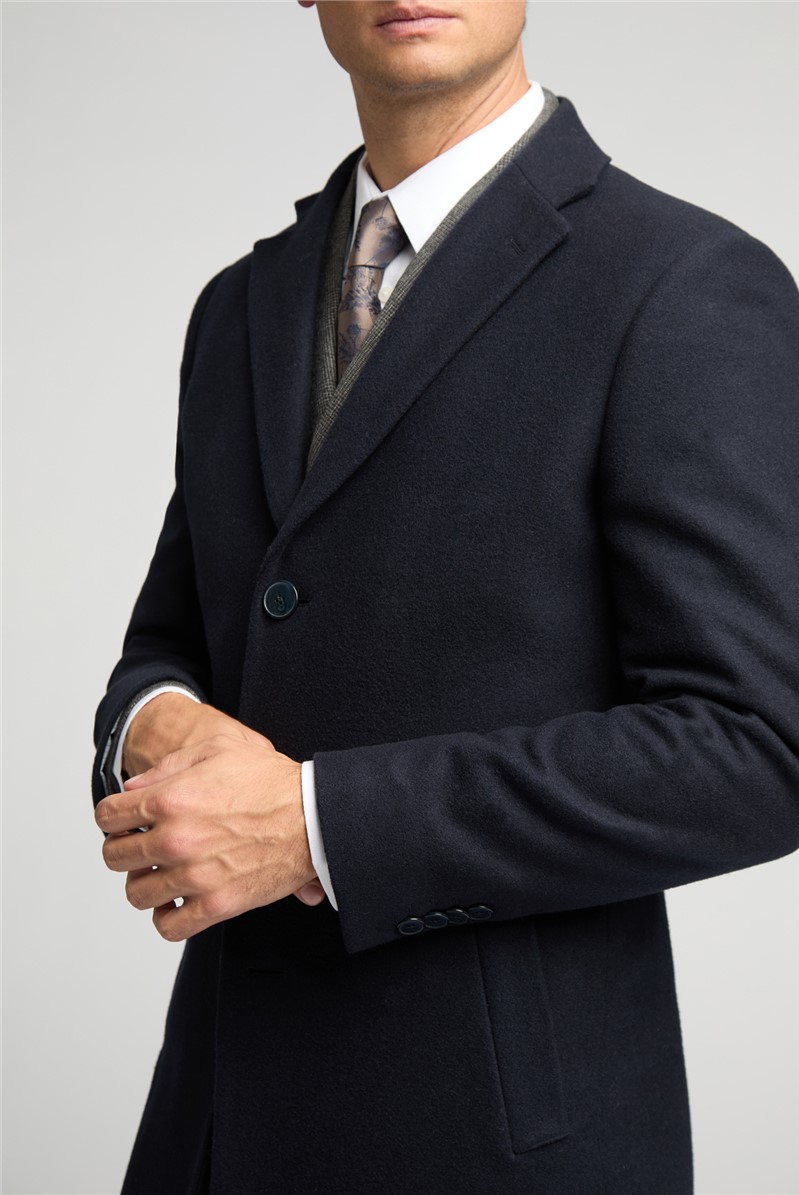  Cashmere Blend Navy Overcoat