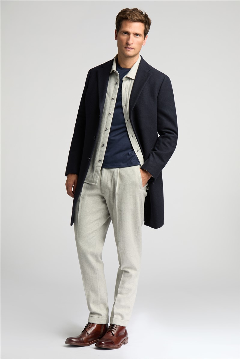  Cashmere Blend Navy Overcoat