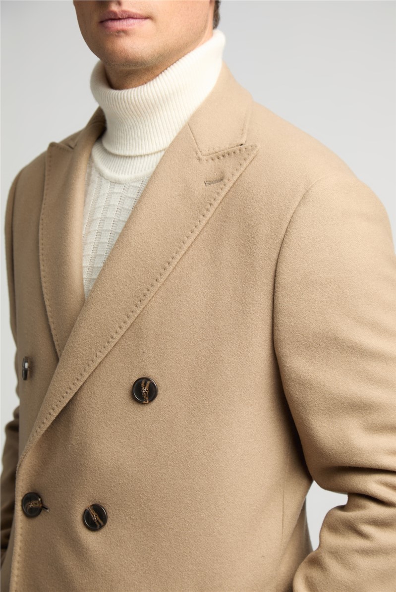  Cashmere Blend Oatmeal Overcoat