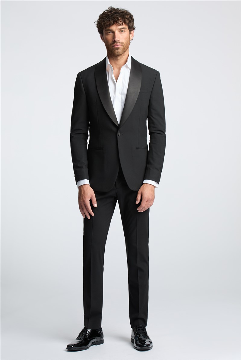  Slim Fit Black Dinner Trousers