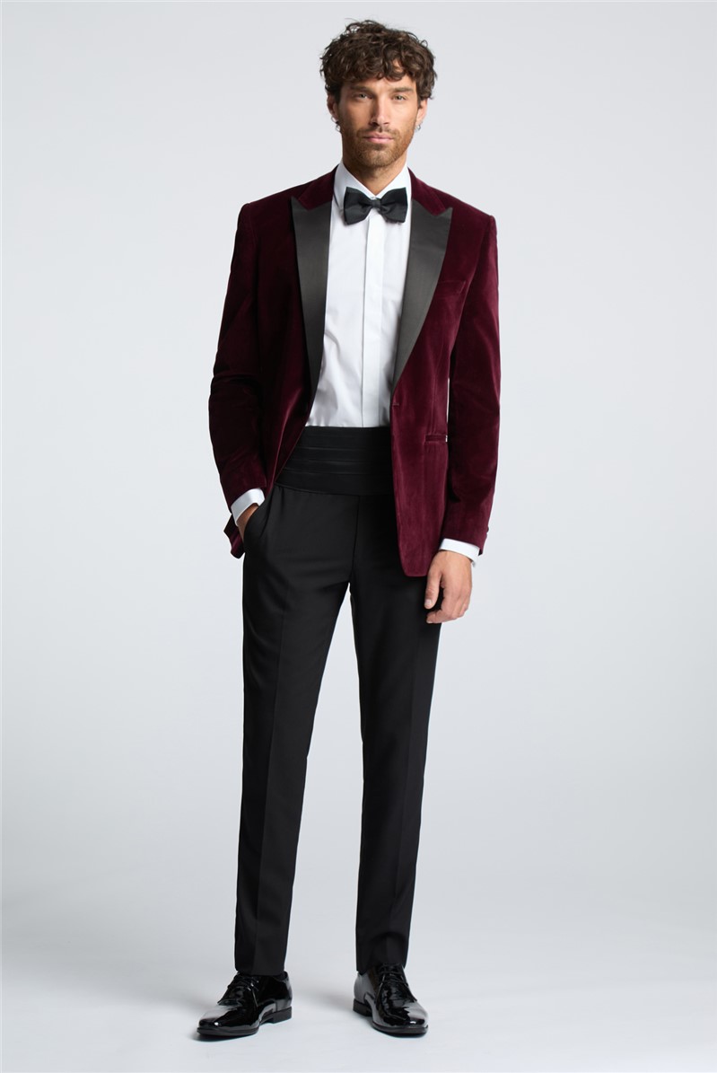  Regular Fit Burgundy Velvet Suit