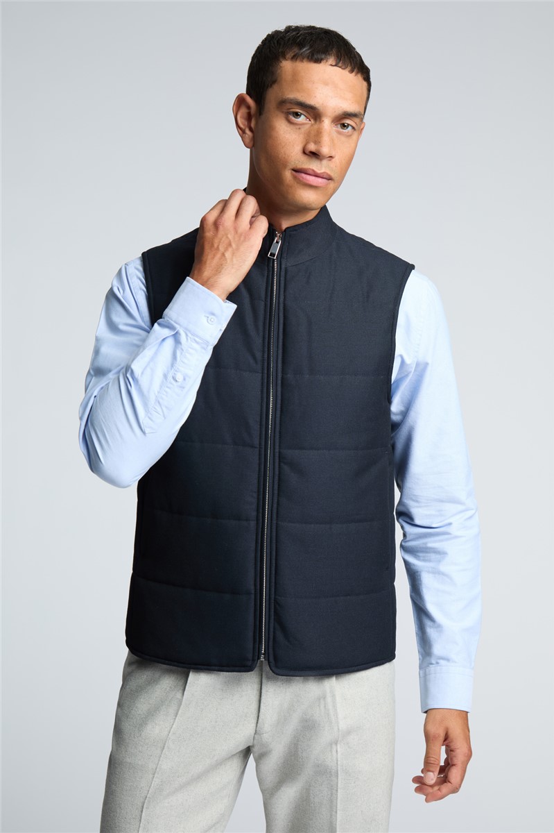  Navy Zip Through Gilet