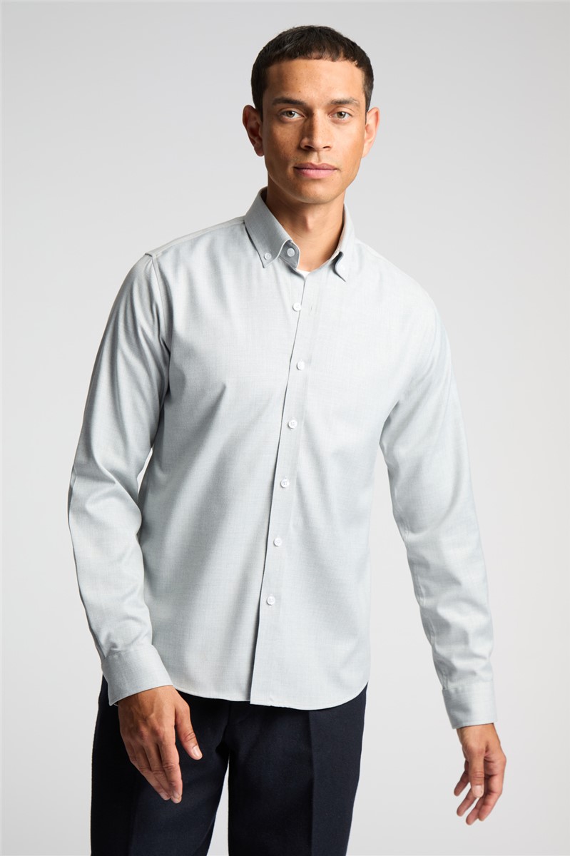  Grey Button Down Collar Overshirt