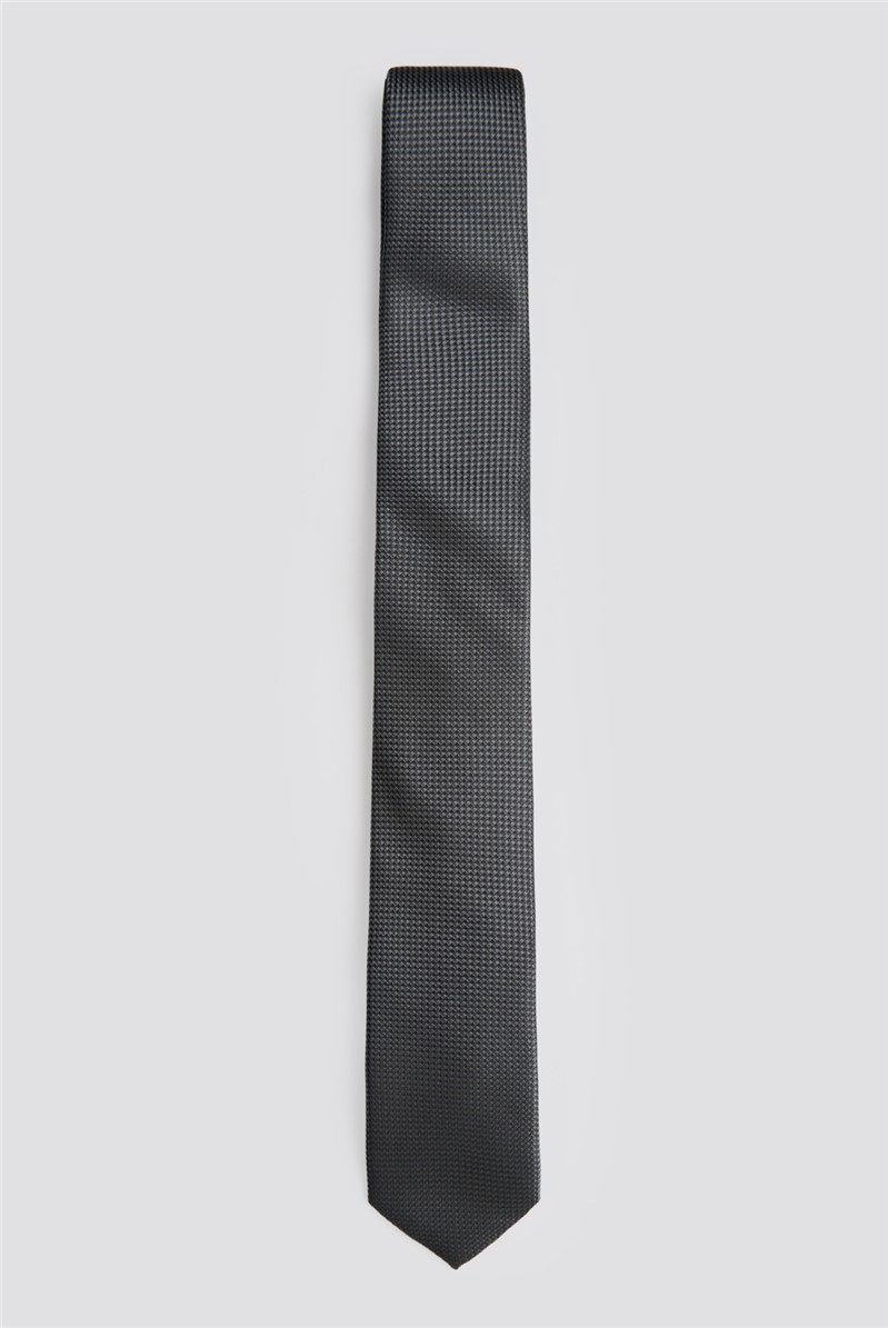  Grey Slim Textured Tie